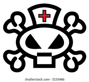 Vector Nerse Skull with Crossbones