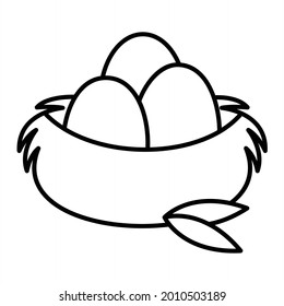 Vector Nest Outline Icon Design
