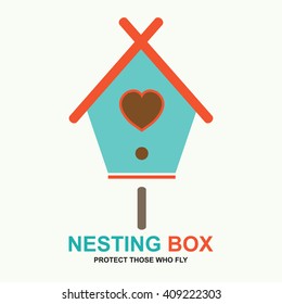 Vector of nesting box logo, nesting box symbol or icon, colored nesting box