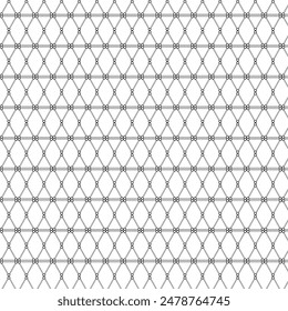 Vector net line flower seamless pattern
