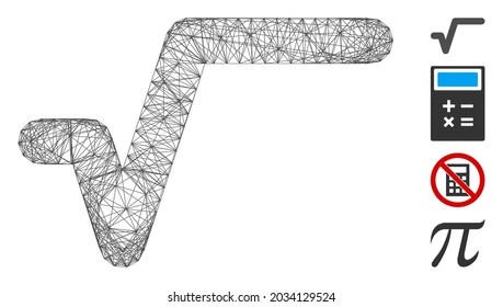 Vektornetzanschluss. Geometrisches schraffiertes Flachnetz aus quadratischem Symbol, konstruiert aus Kreuzlinien. Es werden einige Bonussymbole hinzugefügt.