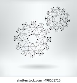 Vector Net Symbol of Setting Cogwheel