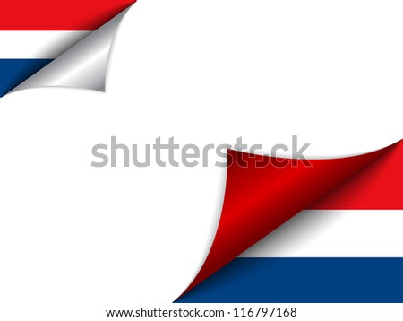 Vector - Netherlands Country Flag Turning Page