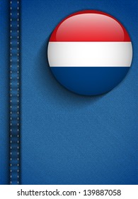 Vector - Netherlands Flag Button in Jeans Pocket