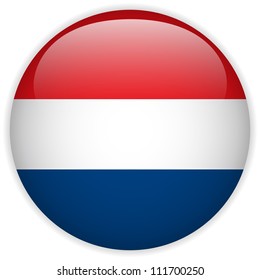 Vector - Netherlands Flag Glossy Button