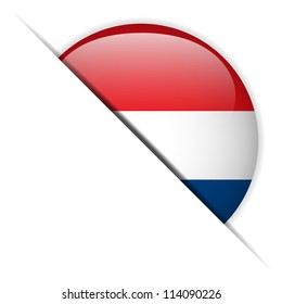 Vector - Netherlands Flag Glossy Button