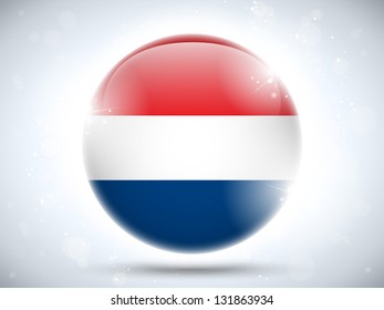 Vector - Netherlands Flag Glossy Button