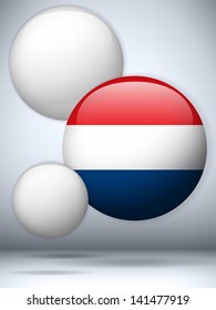 Vector - Netherlands Flag Glossy Button