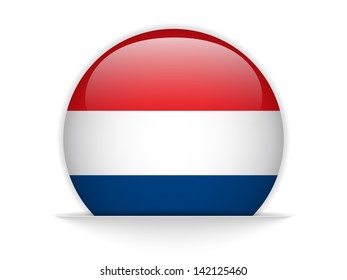 Vector - Netherlands Flag Glossy Button