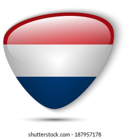 Vector - Netherlands Flag Glossy Button