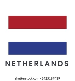 Vector of Netherlands flag isolated on white background.