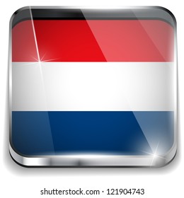 Vector - Netherlands Flag Smartphone Application Square Buttons
