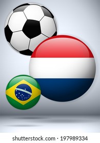 Vector - Netherlands Flag with Soccer Ball Background