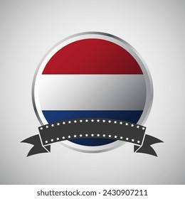 Vector Niederlande Runde Flagge Banner Vektor-Illustration
