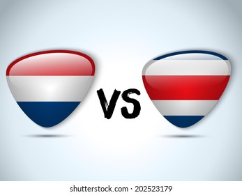 Vector - Netherlands versus Costa Rica Flag Soccer Game