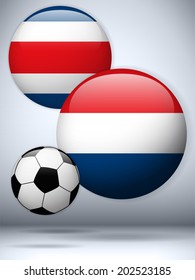 Vector - Netherlands versus Costa Rica Flag Soccer Game