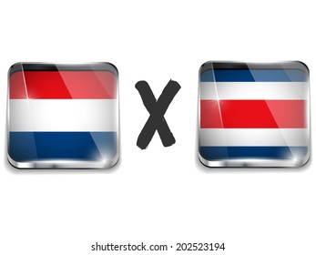 Vector - Netherlands versus Costa Rica Flag Soccer Game