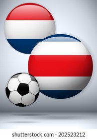 Vector - Netherlands versus Costa Rica Flag Soccer Game