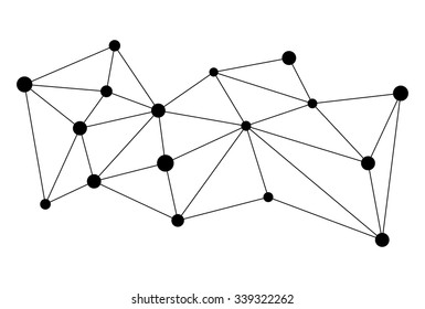 Vector network background abstract polygon triangle and dots.