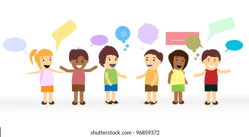 vector network of children's social