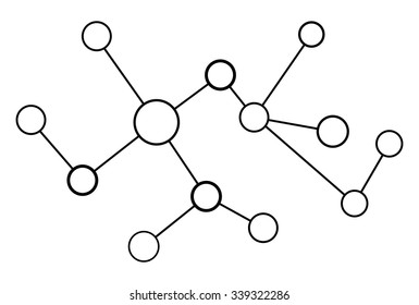 Vector network circle abstract on white background.