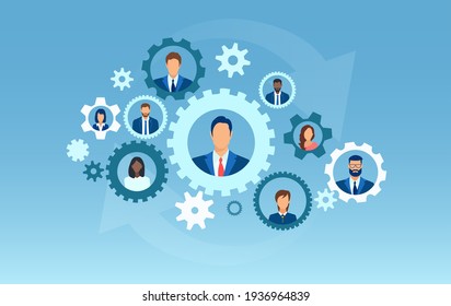 Vector of a network of connected business people 
