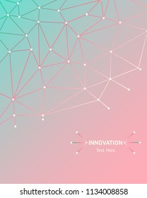 vector network connection on pink to green background for brochure banner or publication