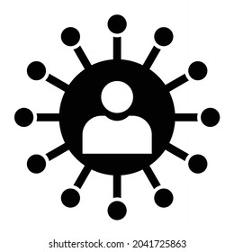 Vector Network Glyph Icon Design
