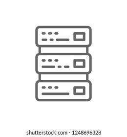 Vector network hosting, server and technology line icon. Symbol and sign illustration design. Isolated on white background