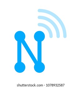 Vector Network Icon - Networking Concept, Global Business Technology, Communication Concept