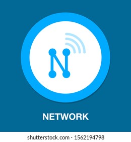 Vector Network Icon - Networking Concept, Global Business Technology, Communication Concept