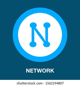 Vector Network Icon - Networking Concept, Global Business Technology, Communication Concept