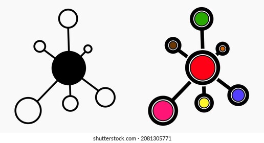 Vector network icon. Social network. Molecule. Data transfer. Remote access. 