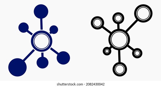 Icono de red de vectores. Red social. Molécula. Transferencia de datos. Acceso remoto. 