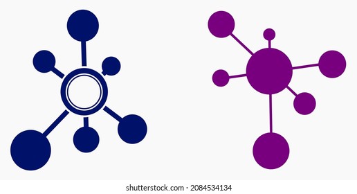 Vector network icon. Social network. Molecule. Data transfer. Remote access. 