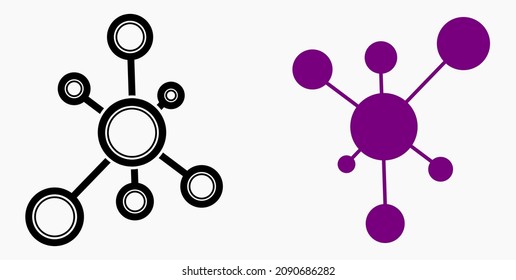 Vector network icon. Social network. Molecule. Data transfer. Remote access. 