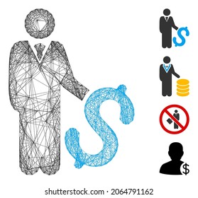 Inversor en red de vectores. Red plana de canal lineal geométrica hecha a partir del icono del inversor, diseñada a partir de líneas interseccionadas. Se añaden algunos iconos adicionales.