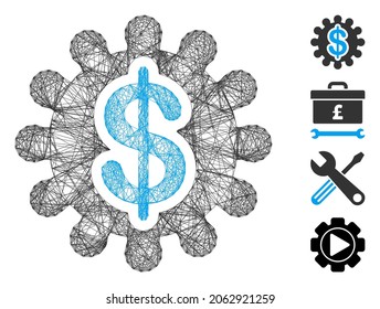 Vector network payment options. Geometric hatched frame 2D network generated with payment options icon, designed with crossing lines. Some bonus icons are added.
