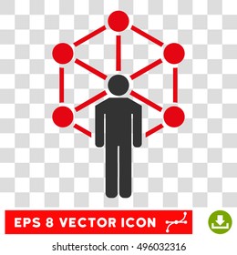 Vector Network Person EPS vector pictograph. Illustration style is flat iconic bicolor gray and intensive red symbol on a transparent background.