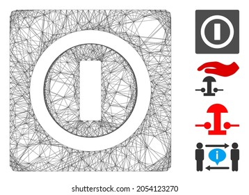 Vector network switch. Geometric linear frame 2D network generated with switch icon, designed from crossing lines. Some bonus icons are added.