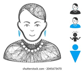 Vector network trendy gay. Geometric linear carcass 2D network generated with trendy gay icon, designed with intersected lines. Some bonus icons are added.