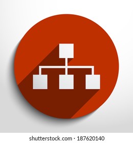 Vector network web flat icon in circle