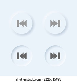 Vector neumorphic style Music Play button set for UI design