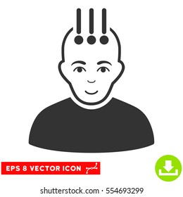Vector Neural Interface EPS vector icon. Illustration style is flat iconic gray symbol on a transparent background.