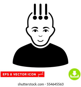 Vector Neural Interface EPS vector pictograph. Illustration style is flat iconic black symbol on a transparent background.
