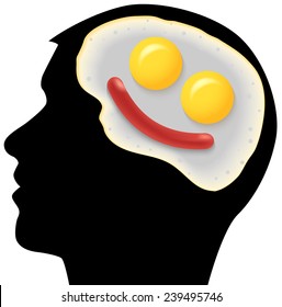Vector Neurogastronomy Concept on White Background, Eps10, Gradient Mesh and Transparency Used, Raster Version Available