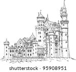 vector - Neuschwanstein Castle in Germany isolated on background