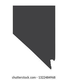 Vector Nevada Map silhouette. Isolated vector Illustration. Black on White background.