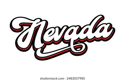 Vector Nevada text typography design for tshirt hoodie baseball cap jacket and other uses vector