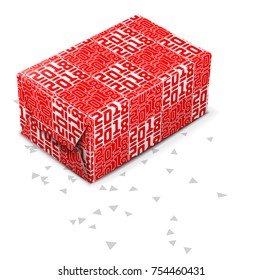 Vector New 2018 Year Gift Box
